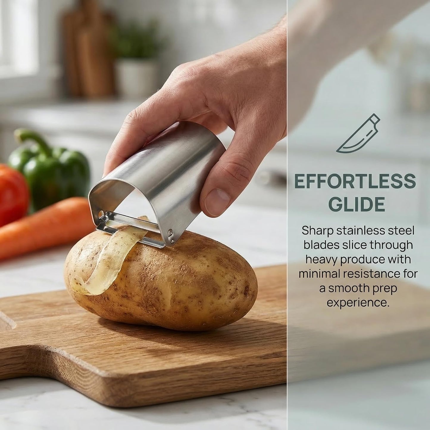 Vegetable Peeler Julienne Slicer, Stainless Steel Apple Slicer, Multi-Function Kitchen Tool For Carrots Potatoes Melons, Ergonomic Grip, Great Kitchen Gadget