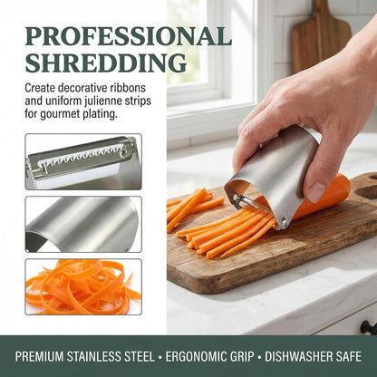 Vegetable Peeler Julienne Slicer, Stainless Steel Apple Slicer, Multi-Function Kitchen Tool For Carrots Potatoes Melons, Ergonomic Grip, Great Kitchen Gadget