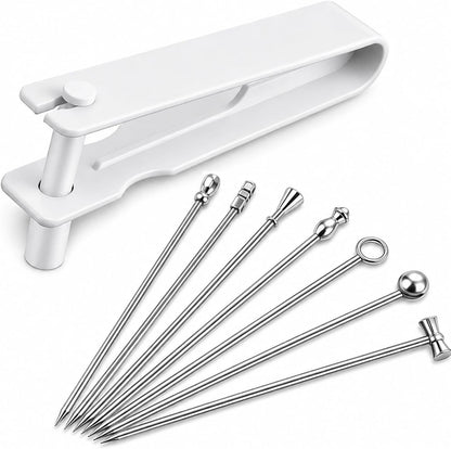 Olive Stuffer Tool Set & 8 Stainless Steel Martini Picks