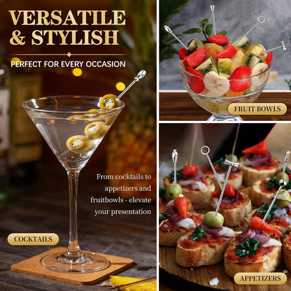 Olive Stuffer Tool Set & 8 Stainless Steel Martini Picks