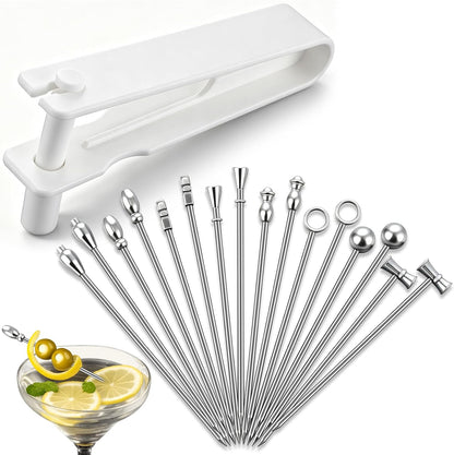 Olive Stuffer Tool Set & 8 Stainless Steel Martini Picks