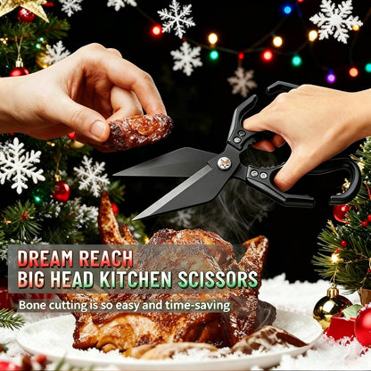 Multifunctional Heavy Duty Kitchen Shears,Kitchen Shears for Cutting Chicken,Kitchen Scissors for Food, Japanese High-Carbon Steel Culinary Poultry Shears, for Chicken,Meat,Fish,Bone Cutting(Silver)