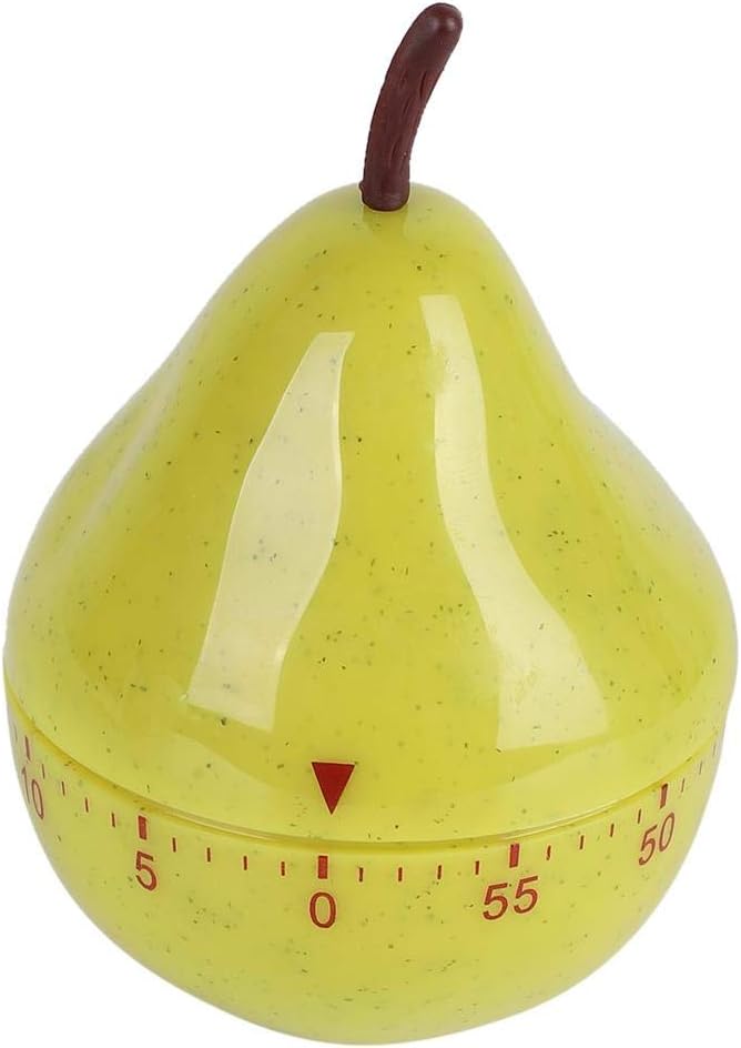 Cartoon Timer, Pear Shaped Kitchen Timer, Mini Cute 60mins Mechanical Manual Kitchen Timer Cooking Timer, Countdown Timer Mini Size Manual Timer Cartoon Fruit Timers Kitchen Cooking Timer