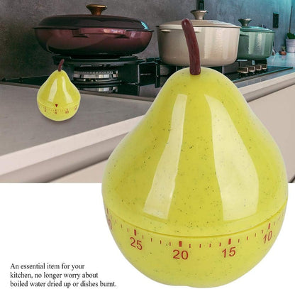 Cartoon Timer, Pear Shaped Kitchen Timer, Mini Cute 60mins Mechanical Manual Kitchen Timer Cooking Timer, Countdown Timer Mini Size Manual Timer Cartoon Fruit Timers Kitchen Cooking Timer