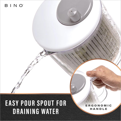 Salad Spinner - 2.6 Qt | Small Manual Lettuce Spinner with Built-in Draining System | Salad Spinner, Colander, and Water Pitcher in One | Fruit & Vegetable Basket Colander | Kitchen Gadgets