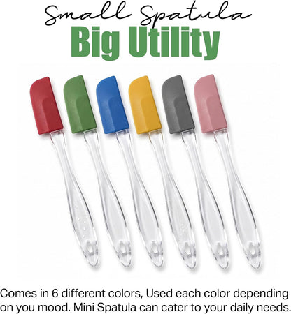 6-Piece Mini Spatula Set, Small Silicone Spatulas for Baking