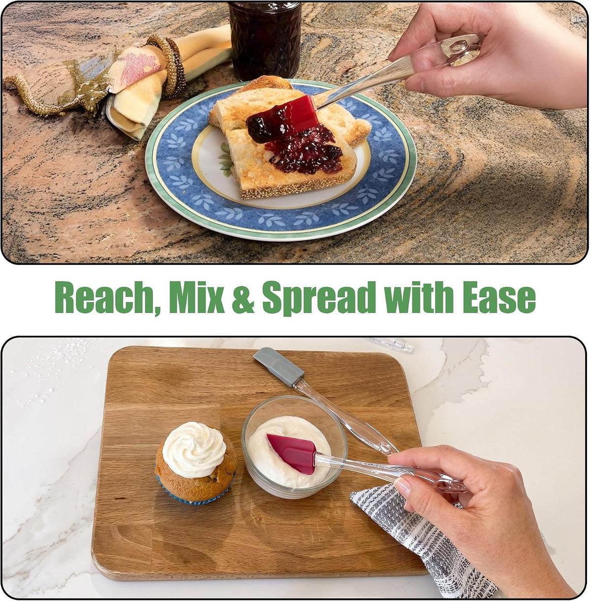 6-Piece Mini Spatula Set, Small Silicone Spatulas for Baking