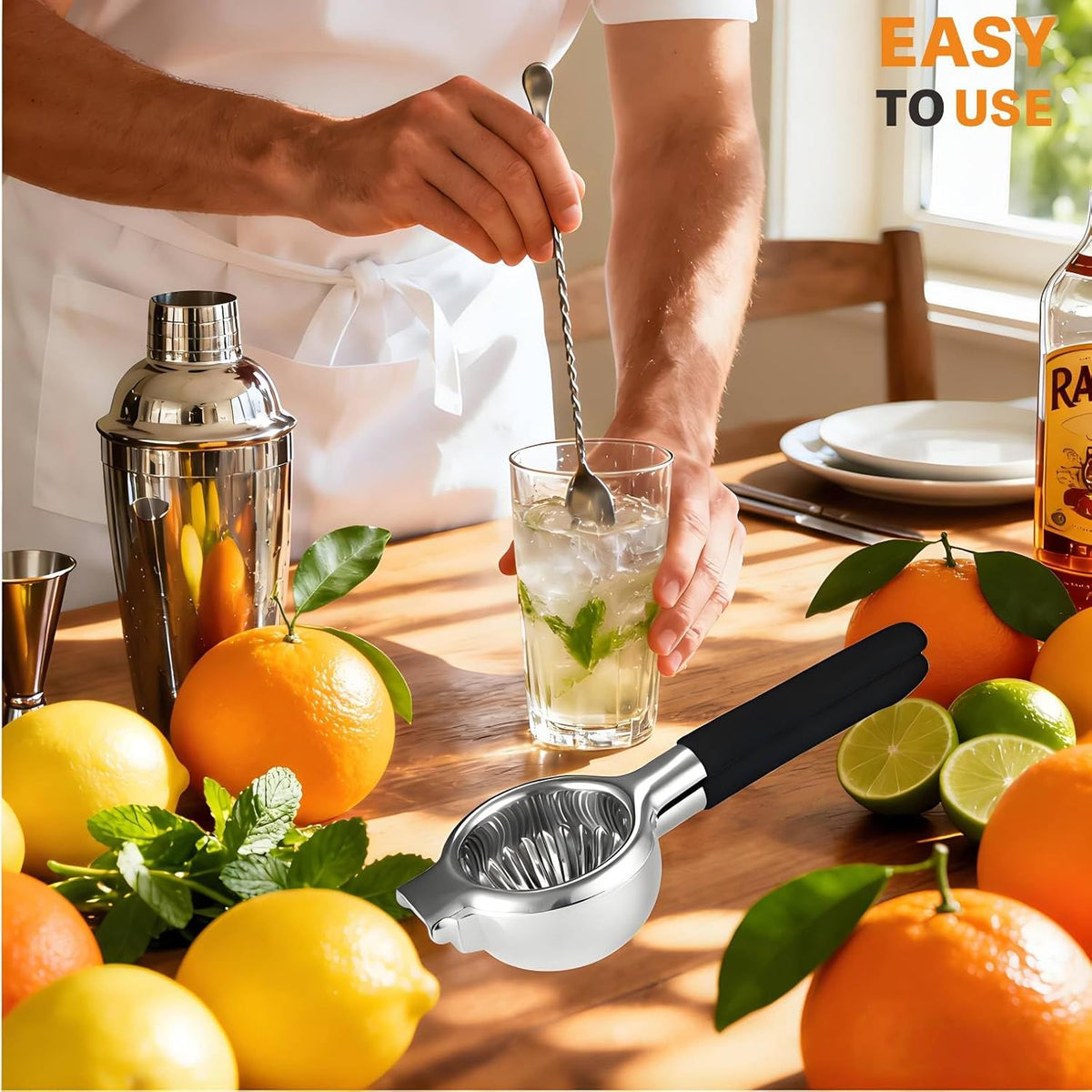 Stainless Steel Lemon Squeezer, X-Large Manual Citrus Juicer