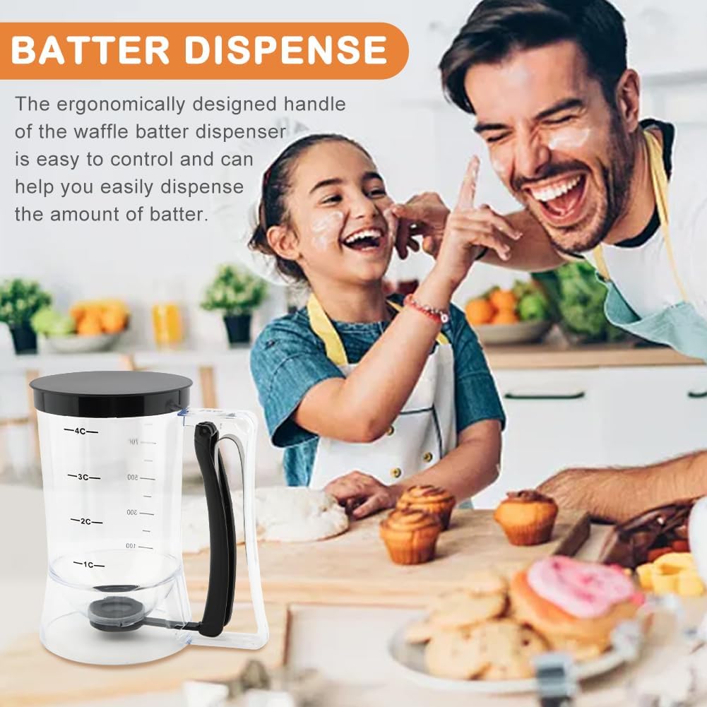 4 Cup Pancake Cupcake Batter Dispense with Measuring Label