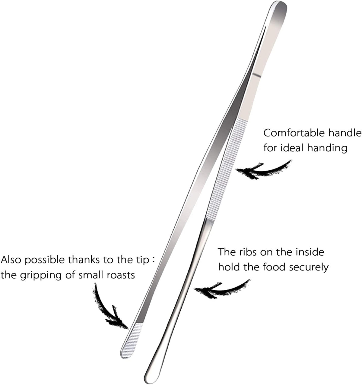 2 Pcs 12-Inch Fine Tweezer Tongs,Extra-Long Stainless Steel Tweezers Tongs