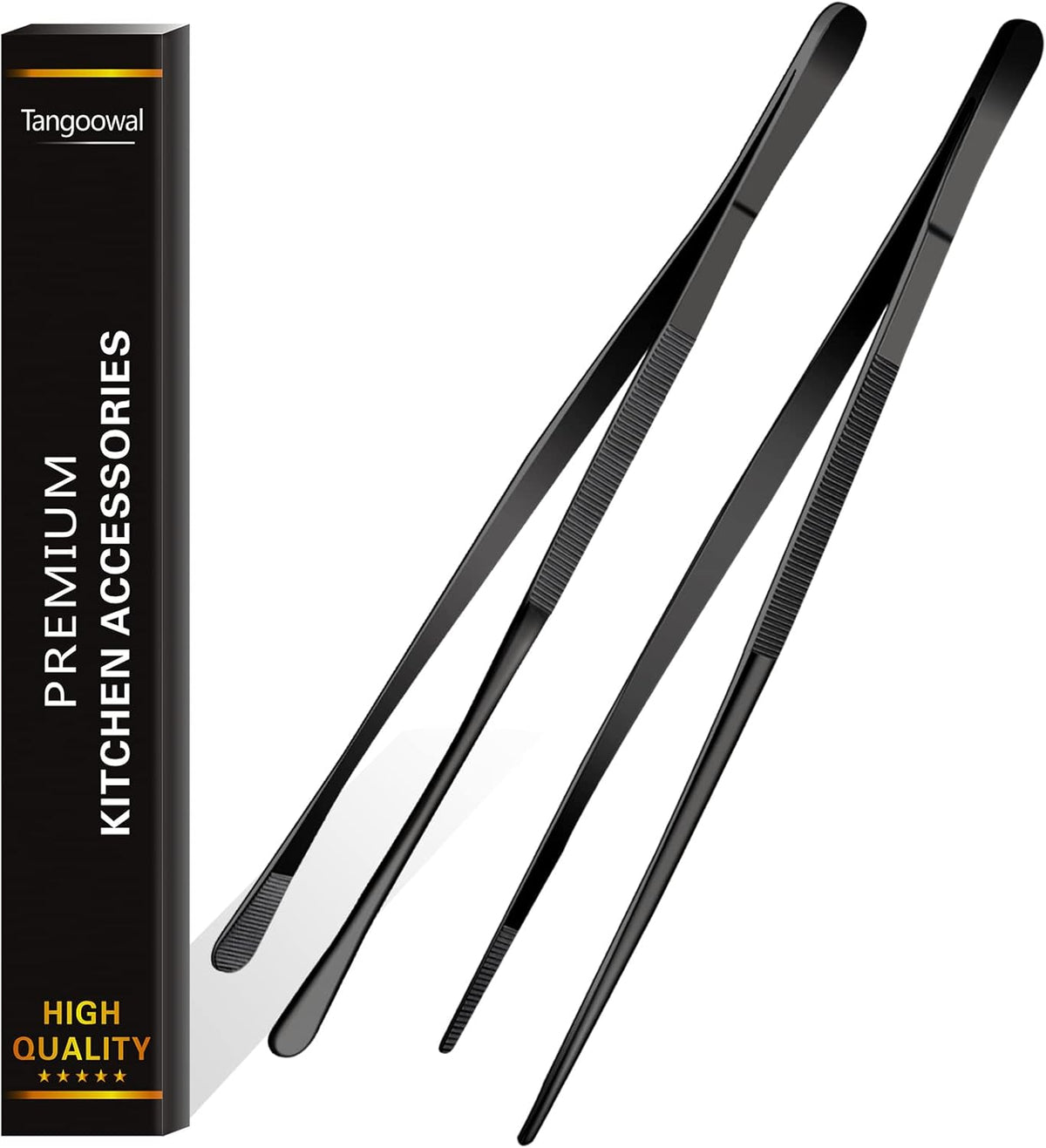 2 Pcs 12-Inch Fine Tweezer Tongs,Extra-Long Stainless Steel Tweezers Tongs