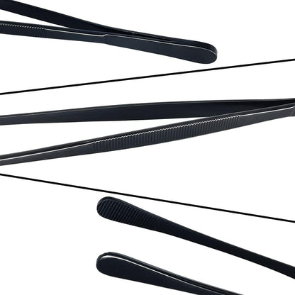 2 Pcs 12-Inch Fine Tweezer Tongs,Extra-Long Stainless Steel Tweezers Tongs