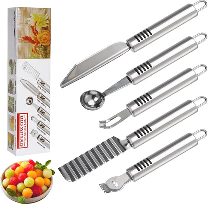 6Pcs Stainless Steel Fruit Carving Knife Set,Fruit&Vegetable Tool