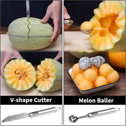 6Pcs Stainless Steel Fruit Carving Knife Set,Fruit&Vegetable Tool