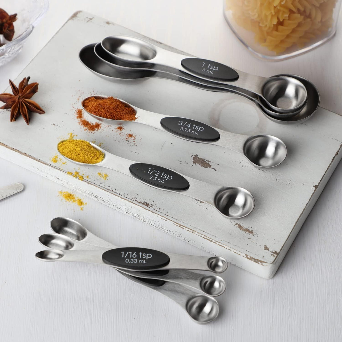 Magnetic Measuring Spoon Set 9 Dual Sided Stainless Steel Measuring Spoons