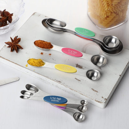 Magnetic Measuring Spoon Set 9 Dual Sided Stainless Steel Measuring Spoons