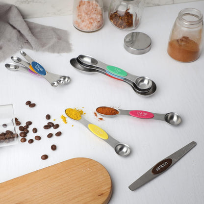 Magnetic Measuring Spoon Set 9 Dual Sided Stainless Steel Measuring Spoons