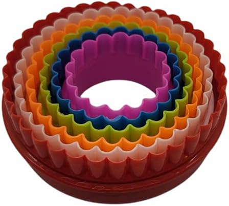 6pc Scalloped Biscuit/Cookie Dough Cutter Set, Round & Flower Edged, Dishwasher Safe, Plastic