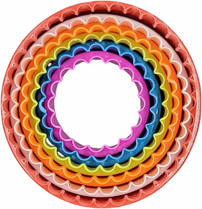 6pc Scalloped Biscuit/Cookie Dough Cutter Set, Round & Flower Edged, Dishwasher Safe, Plastic