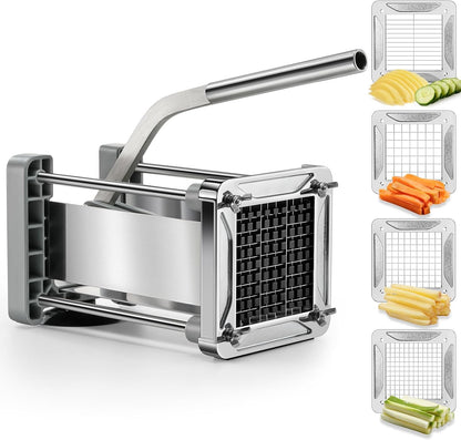 Pro French Fry Cutter for Potatoes with 1/4-1/2-3/8 Inch Blades