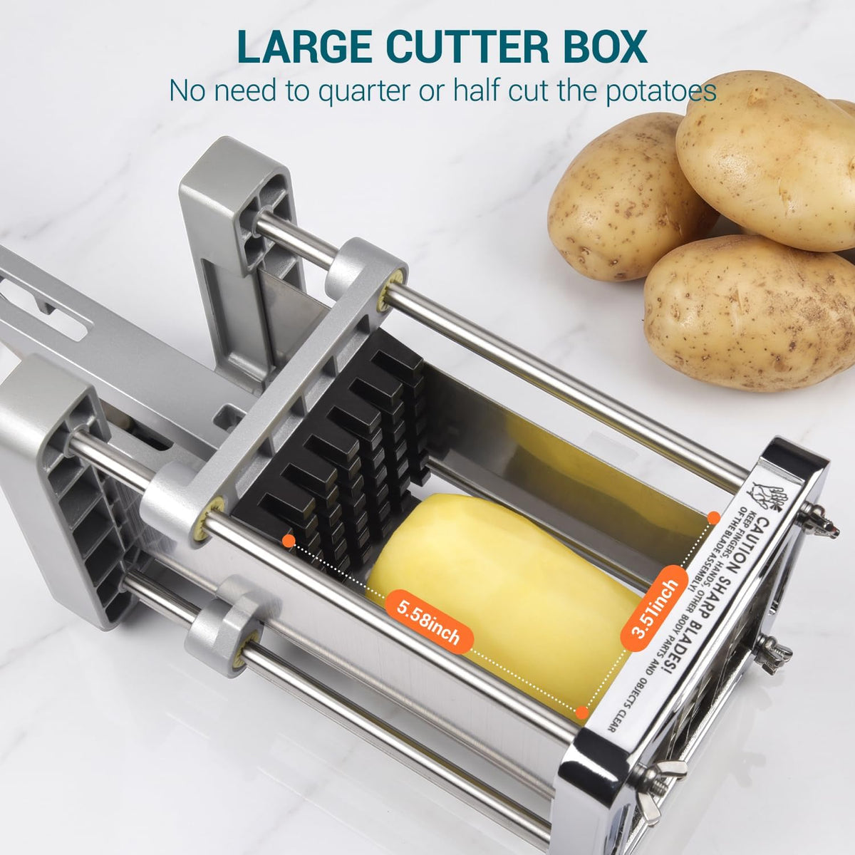 Pro French Fry Cutter for Potatoes with 1/4-1/2-3/8 Inch Blades