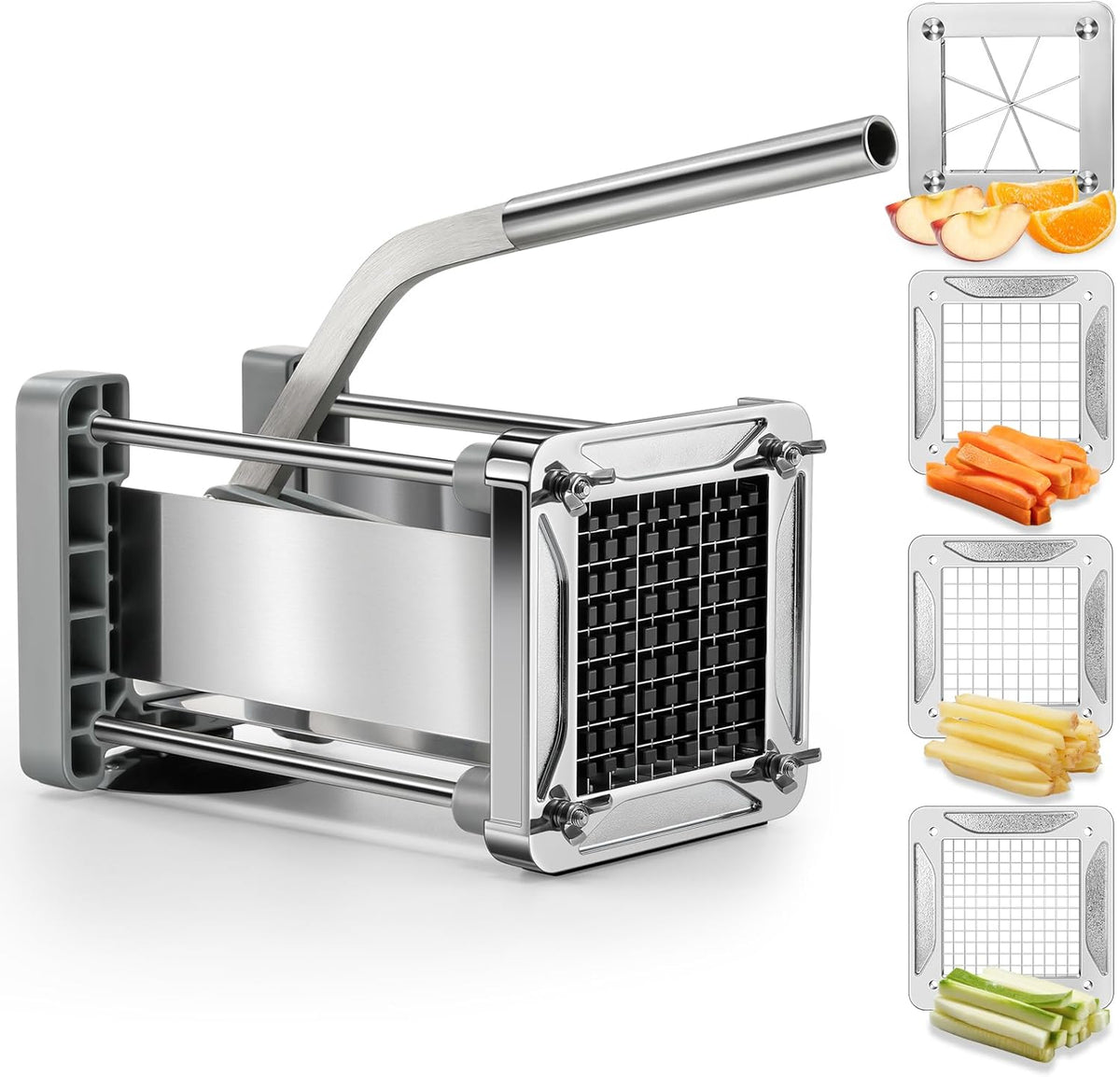 Pro French Fry Cutter for Potatoes with 1/4-1/2-3/8 Inch Blades