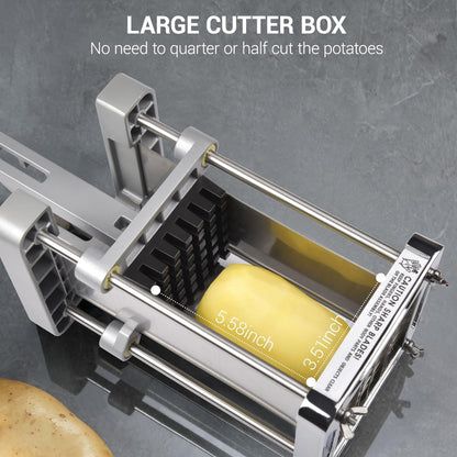 Pro French Fry Cutter for Potatoes with 1/4-1/2-3/8 Inch Blades