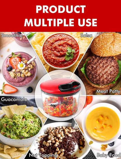 Food Chopper, Vegetable Chopper, Pull String Onion Chopper Dicer, 800ML