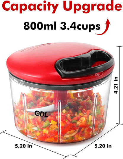 Food Chopper, Vegetable Chopper, Pull String Onion Chopper Dicer, 800ML