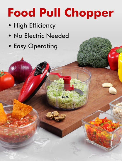 Food Chopper, Vegetable Chopper, Pull String Onion Chopper Dicer, 800ML