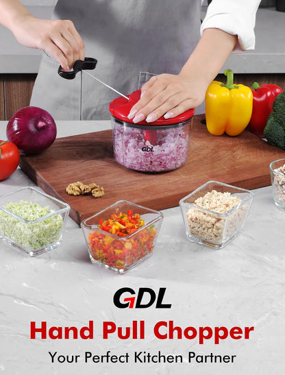 Food Chopper, Vegetable Chopper, Pull String Onion Chopper Dicer, 800ML