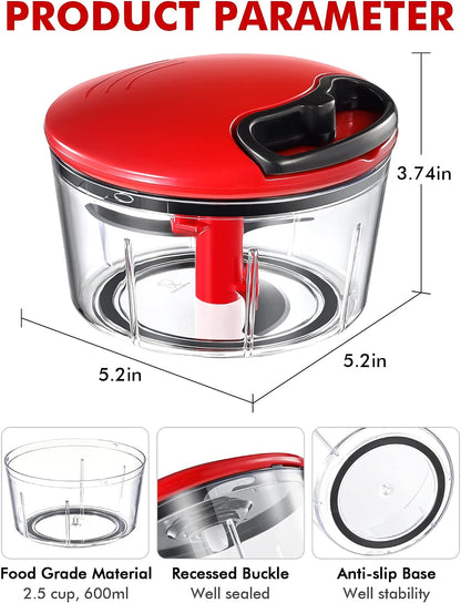 Food Chopper, Vegetable Chopper, Pull String Onion Chopper Dicer, 800ML