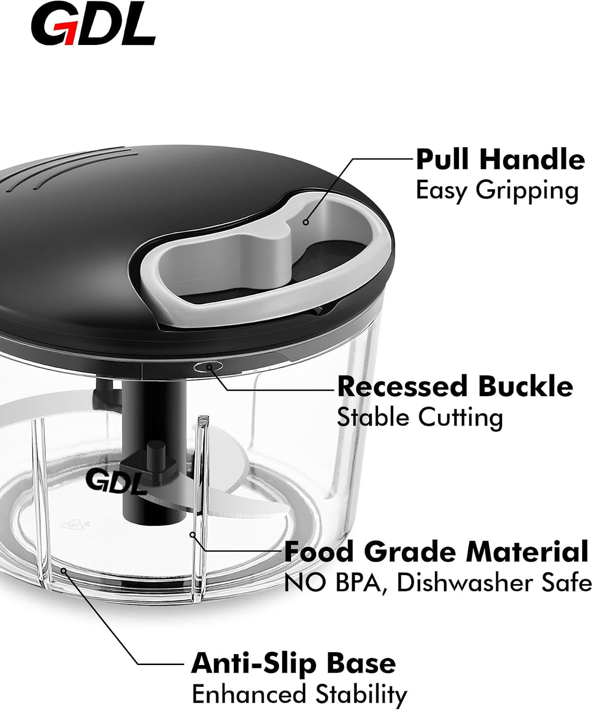 Food Chopper, Vegetable Chopper, Pull String Onion Chopper Dicer, 800ML