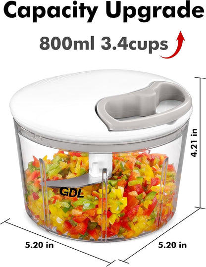 Food Chopper, Vegetable Chopper, Pull String Onion Chopper Dicer, 800ML