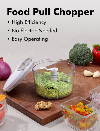 Food Chopper, Vegetable Chopper, Pull String Onion Chopper Dicer, 800ML