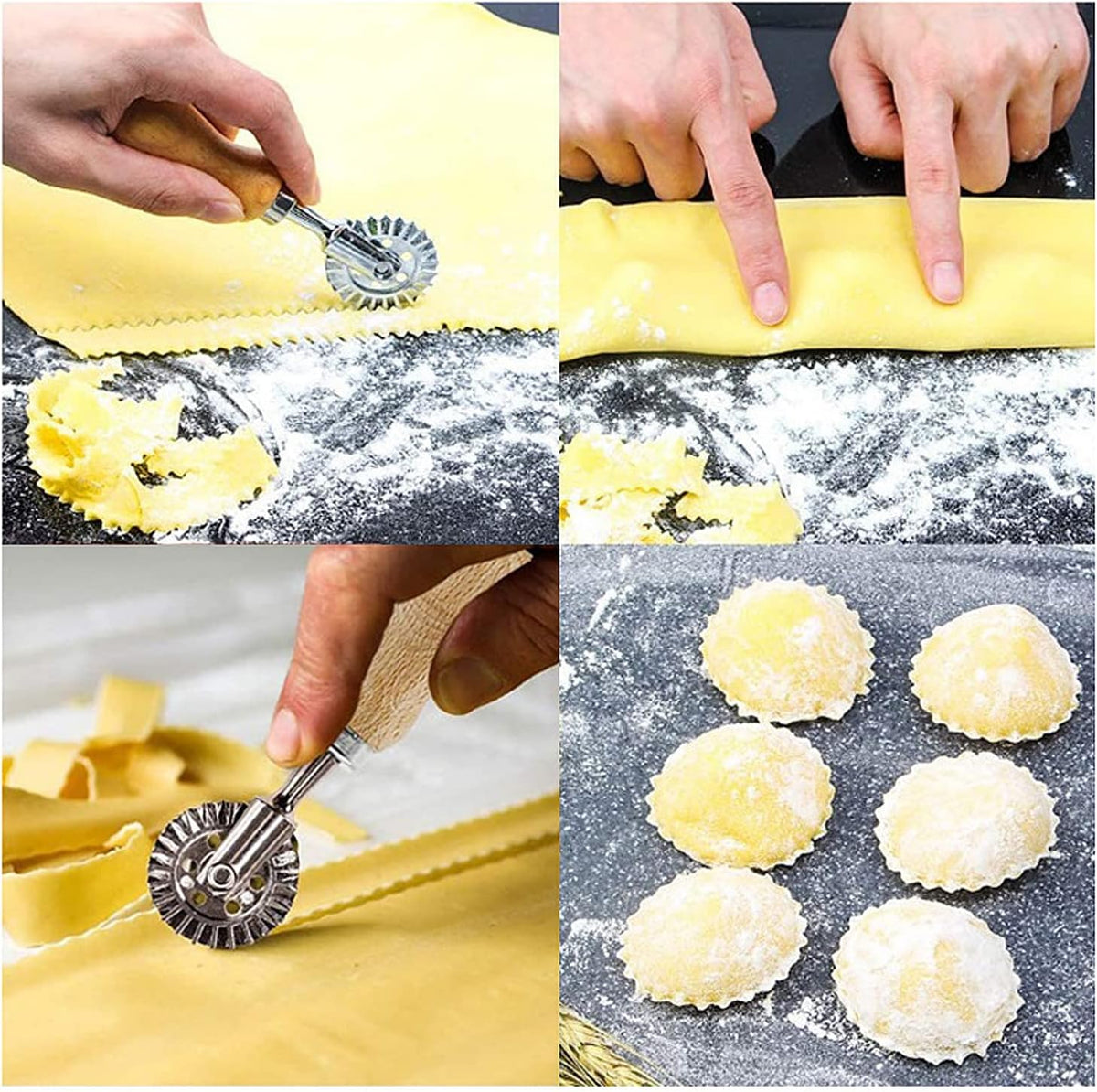 1.57" Pasta Maker Cutter Wheel, Pasta Cutter Wheel Kitchen Gadget Features Ravioli Crimper Edge Cutter Wheel for Home and Kitchen