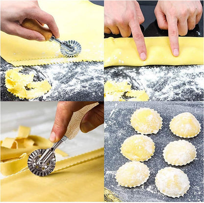 1.57" Pasta Maker Cutter Wheel, Pasta Cutter Wheel Kitchen Gadget Features Ravioli Crimper Edge Cutter Wheel for Home and Kitchen