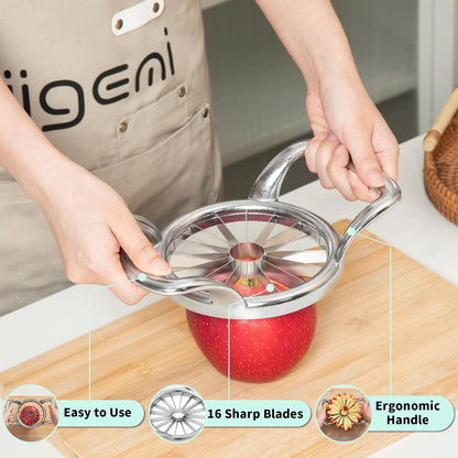 5.5 Inch Extra Large 16-Slice Apple Corer, Heavy Duty Divider Wedger Cutter