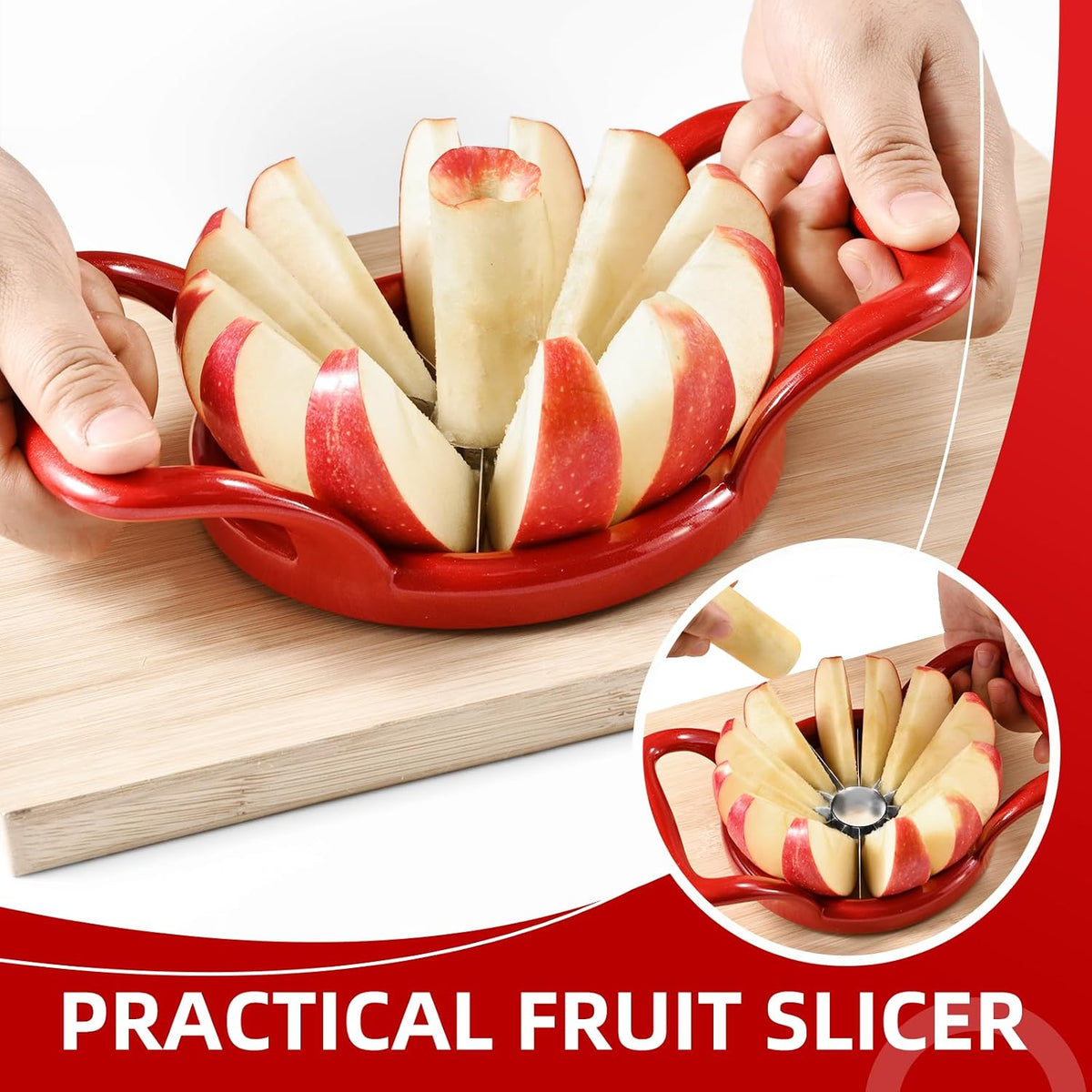 5.5 Inch Extra Large 16-Slice Apple Corer, Heavy Duty Divider Wedger Cutter