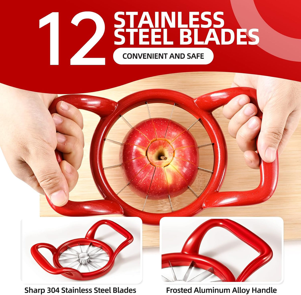 5.5 Inch Extra Large 16-Slice Apple Corer, Heavy Duty Divider Wedger Cutter