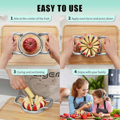 5.5 Inch Extra Large 16-Slice Apple Corer, Heavy Duty Divider Wedger Cutter