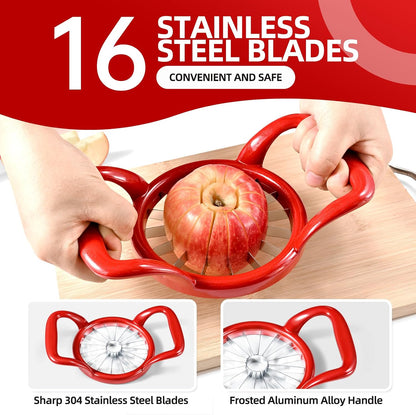 5.5 Inch Extra Large 16-Slice Apple Corer, Heavy Duty Divider Wedger Cutter