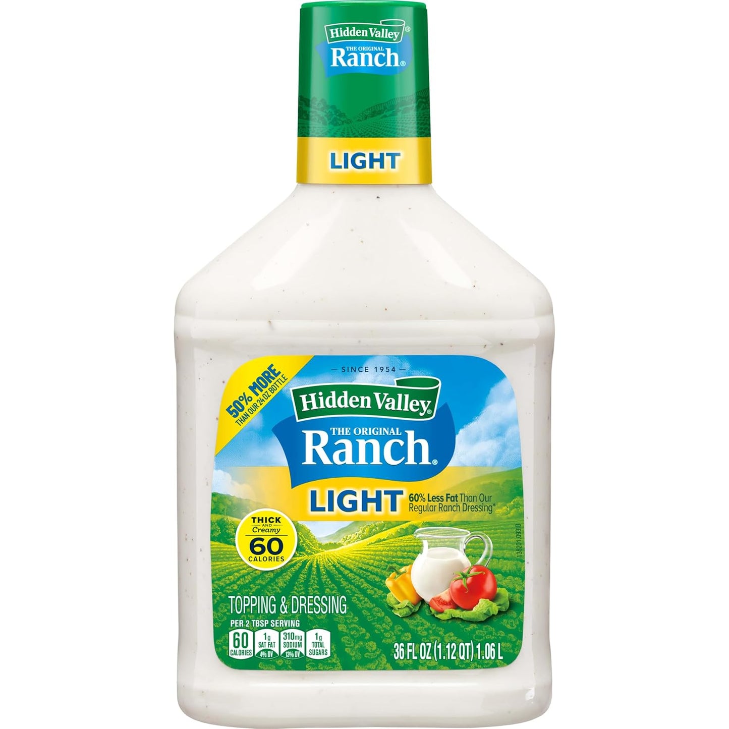 Original Ranch Light Topping and Dressing, Gluten Free, 36 Ounce Bottle (Package May Vary)