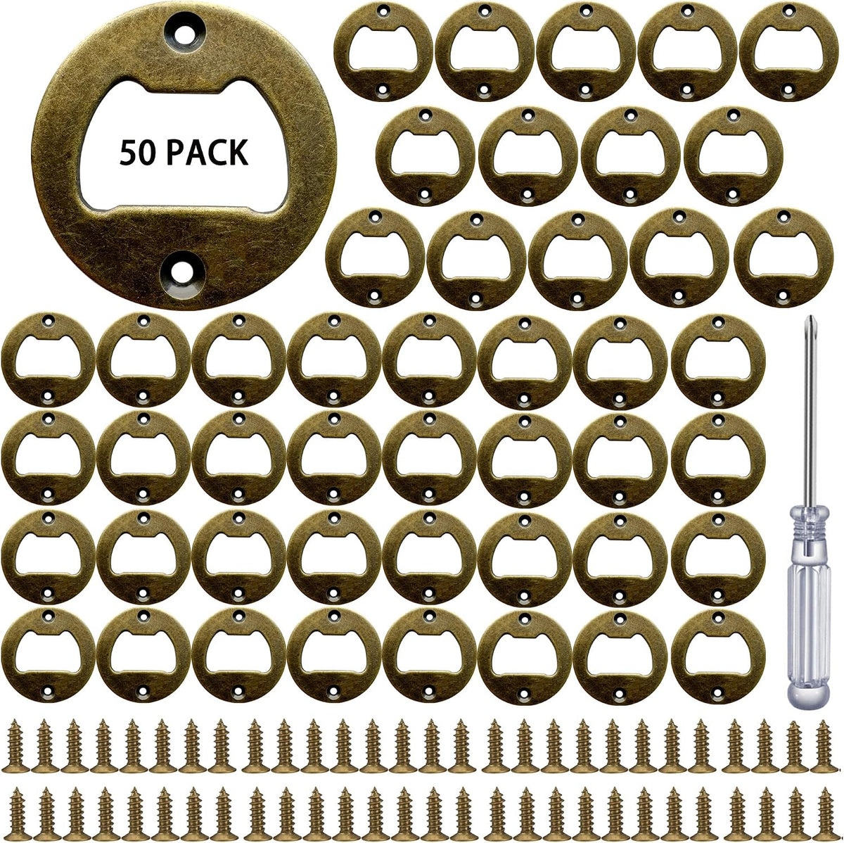 Bottle Opener Insert - Stainless Steel Inserts Kit with Screws Screwdriver for DIY Resin Mould Kit Hardware Parts Supply（black)
