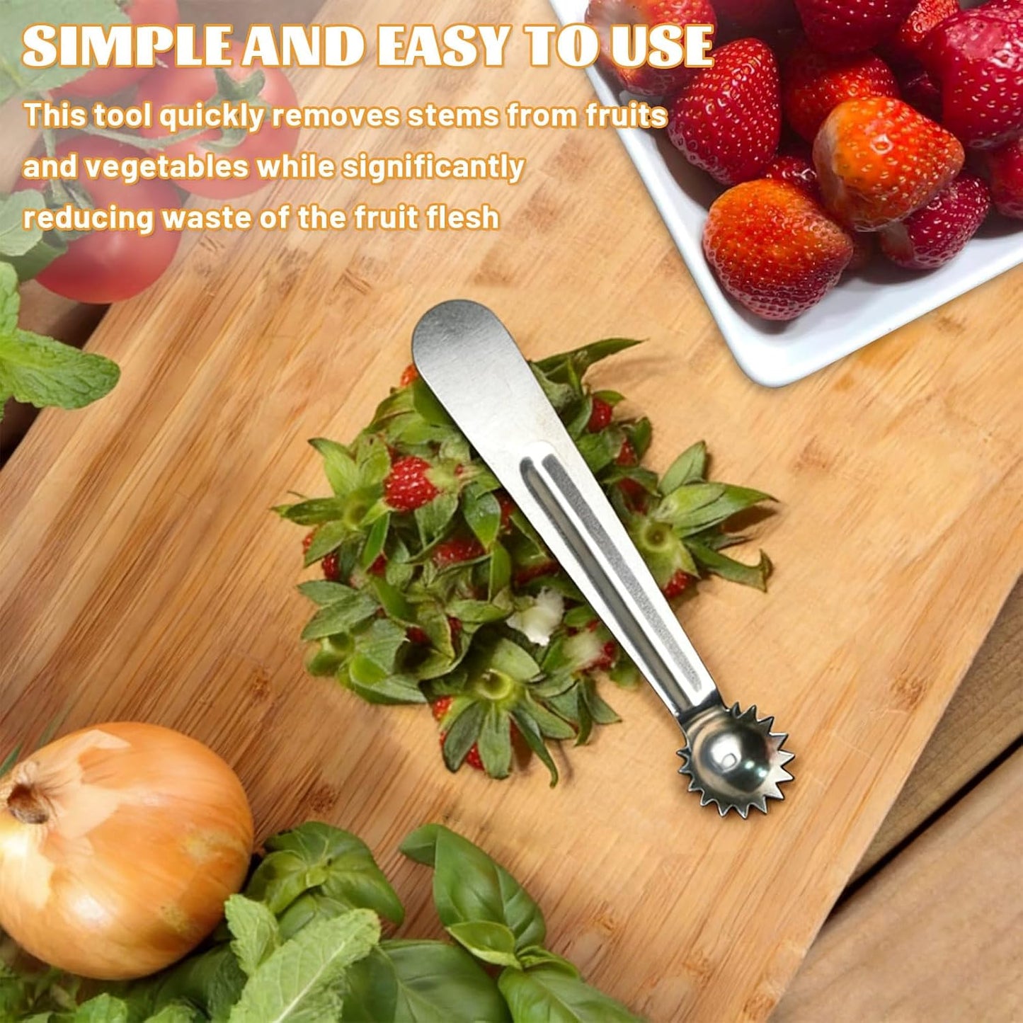 15 Pcs Silver Strawberry Hullers Set Stainless Steel | Tomato Corer, Fruit Vegetable Coring Tools, Kitchen Essentials, Suitable for Fruits and Vegetables