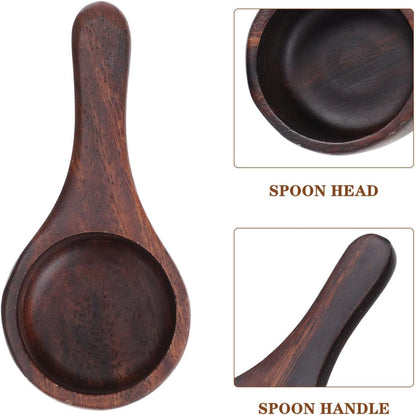 2Pcs Acacia Wooden Coffee Scoop, Wood Measuring Spoon for Ground Beans, Tea, Sugar, 1 Tablespoon Measuring Scoops for Jars & Canisters