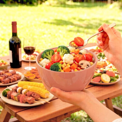 4-Piece Classic Plastic Bowls with Lids, – 8/16/24/32oz Nesting Plastic Small Mixing Bowl Set for Mixing, Baking, Prepping, Cooking and Serving Food, Microwave and Dishwasher Safe