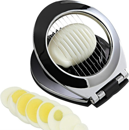 Egg Cutter, Stainless Steel Cutter Wire with 3 Slicing Styles, Manual Egg Slicer Kitchen Helper for Hard Boiled Eggs, Strawberry, Fruit Garnish Slicer, Labor Saving