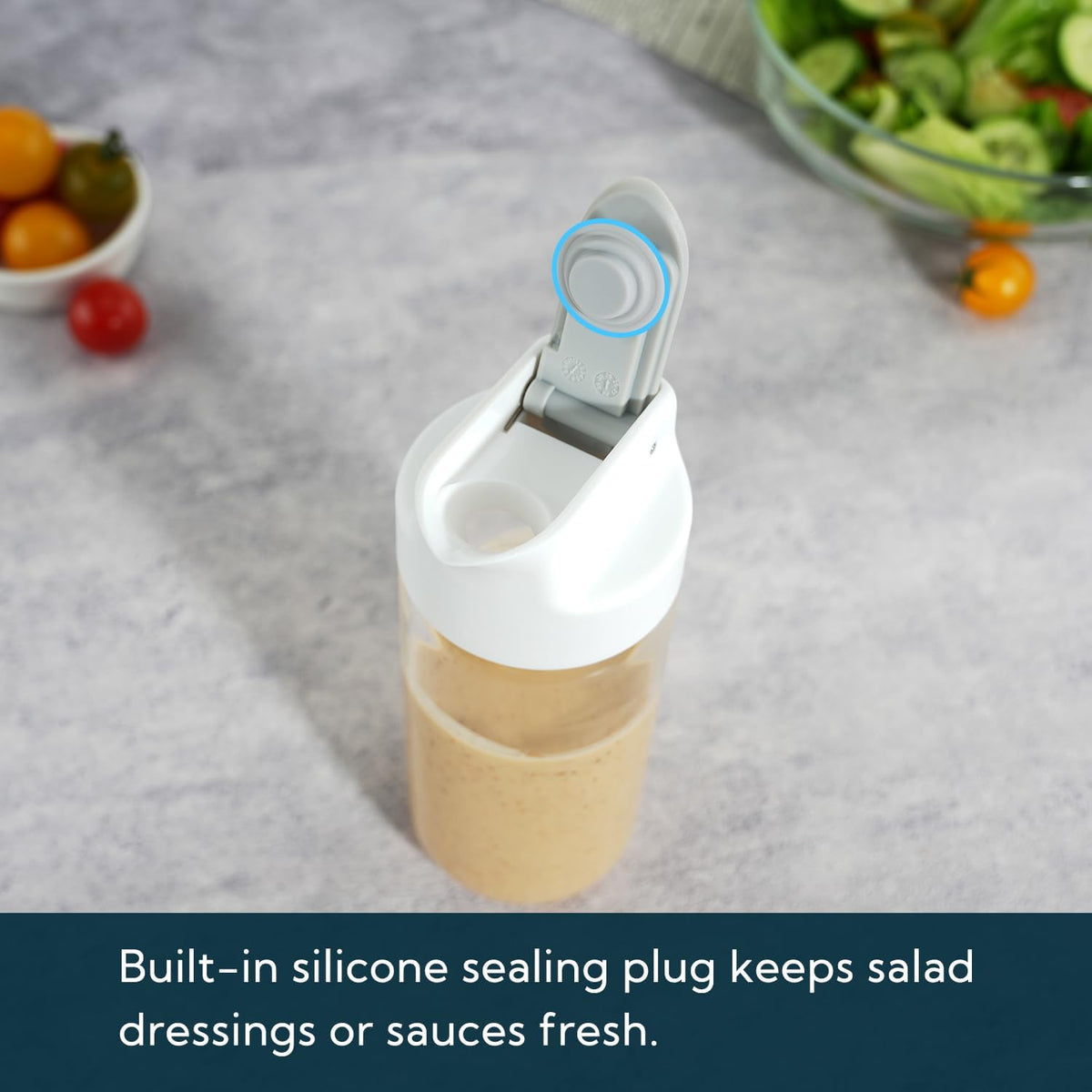 Glass Salad Dressing Shaker Bottle with Fresh-Keeping Lock Mechanism, Drip-free Spout, 12 oz Homemade Oil and Vinegar Salad Dressing Container Mixer Dispenser, Dishwasher Safe