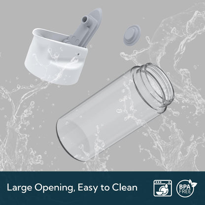 Glass Salad Dressing Shaker Bottle with Fresh-Keeping Lock Mechanism, Drip-free Spout, 12 oz Homemade Oil and Vinegar Salad Dressing Container Mixer Dispenser, Dishwasher Safe